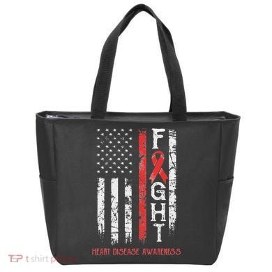 Heart Disease Warrior Us Flag Tote Bag