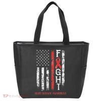 Heart Disease Warrior Us Flag Tote Bag thumb 0