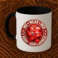 Heart Disease We Wear Red CHD Awareness Coffee Mug thumb 2