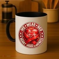 Heart Disease We Wear Red CHD Awareness Coffee Mug thumb 4