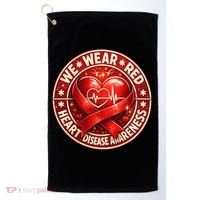 Heart Disease We Wear Red CHD Awareness Golf Towel thumb 0
