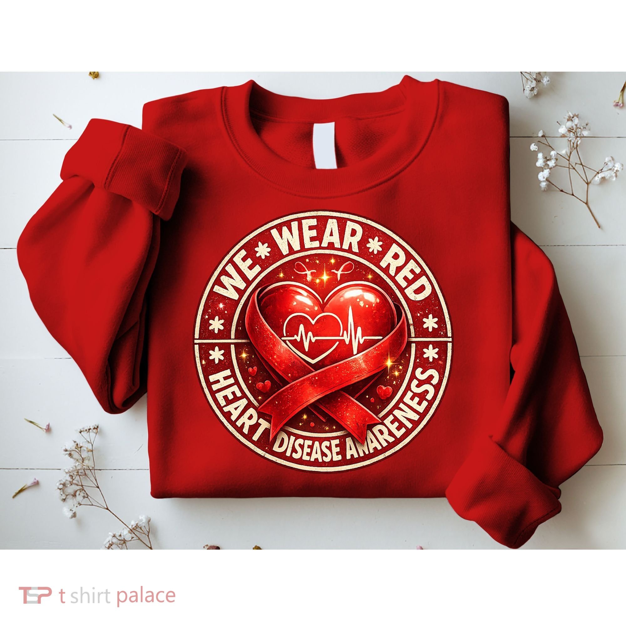 Heart Disease We Wear Red CHD Awareness Sweatshirt