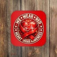 Heart Disease We Wear Red CHD Awareness Coaster thumb 0