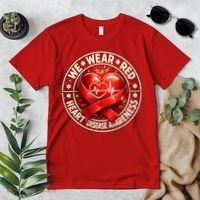 Heart Disease We Wear Red CHD Awareness Premium T-Shirt thumb 2