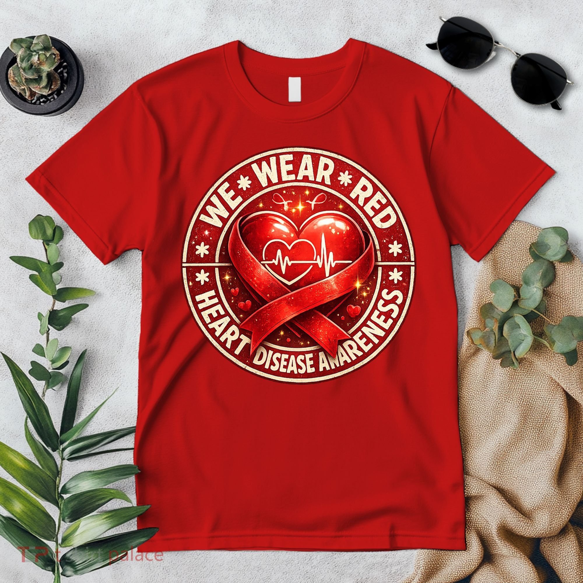 Heart Disease We Wear Red CHD Awareness Premium T-Shirt