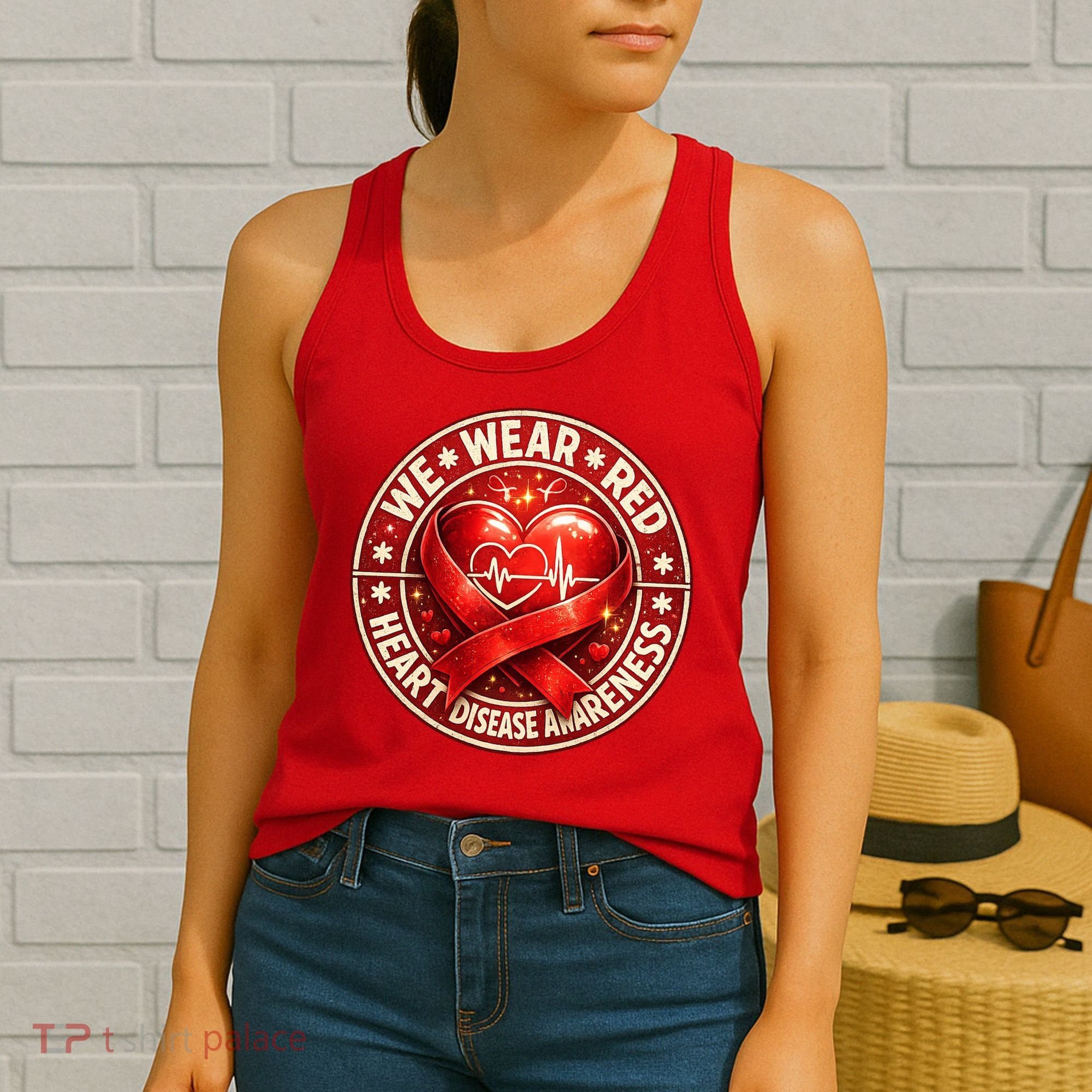 Heart Disease We Wear Red CHD Awareness Women's Tank Top