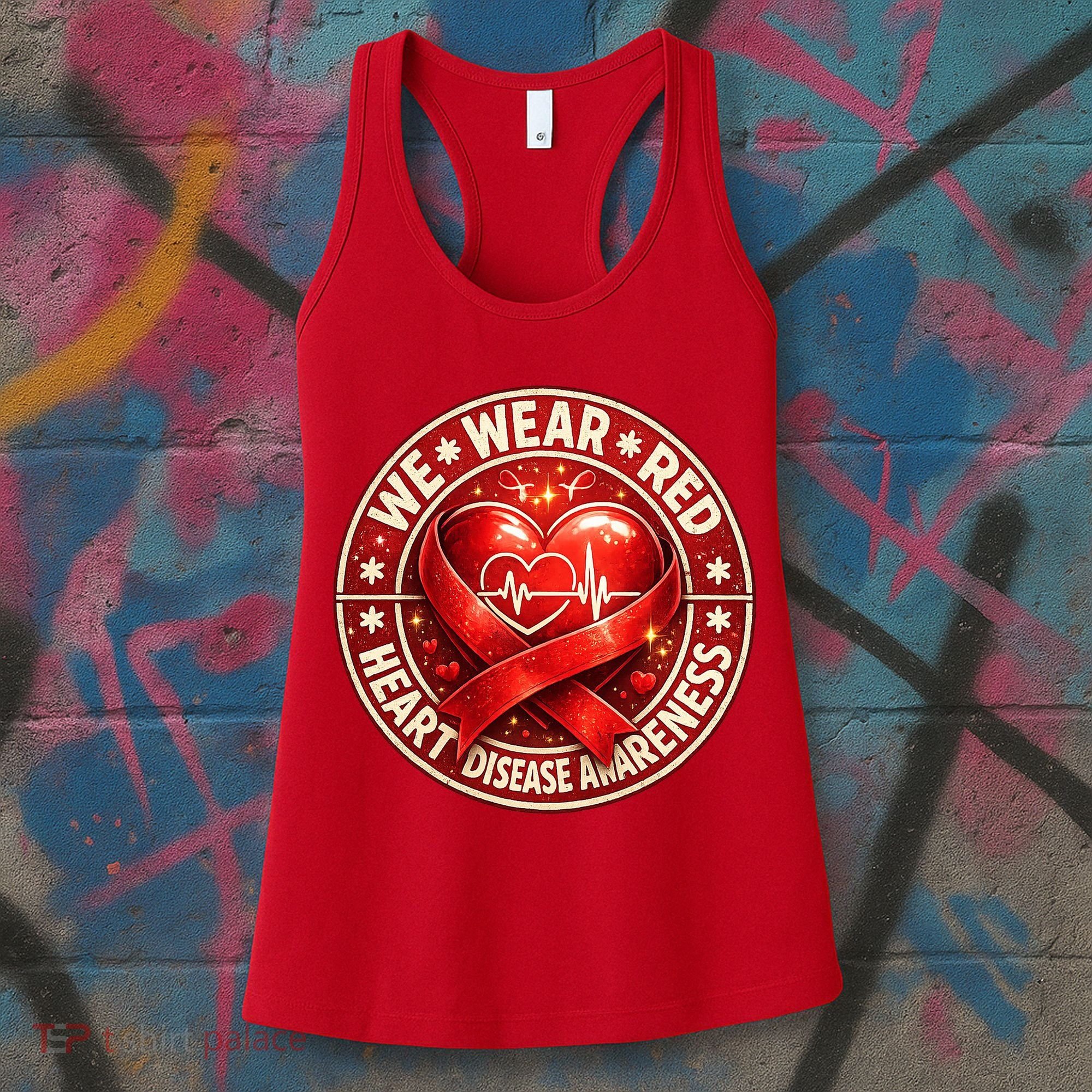 Heart Disease We Wear Red CHD Awareness Women's Tank Top