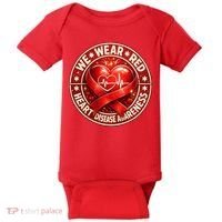 Heart Disease We Wear Red CHD Awareness Baby Bodysuit thumb 0