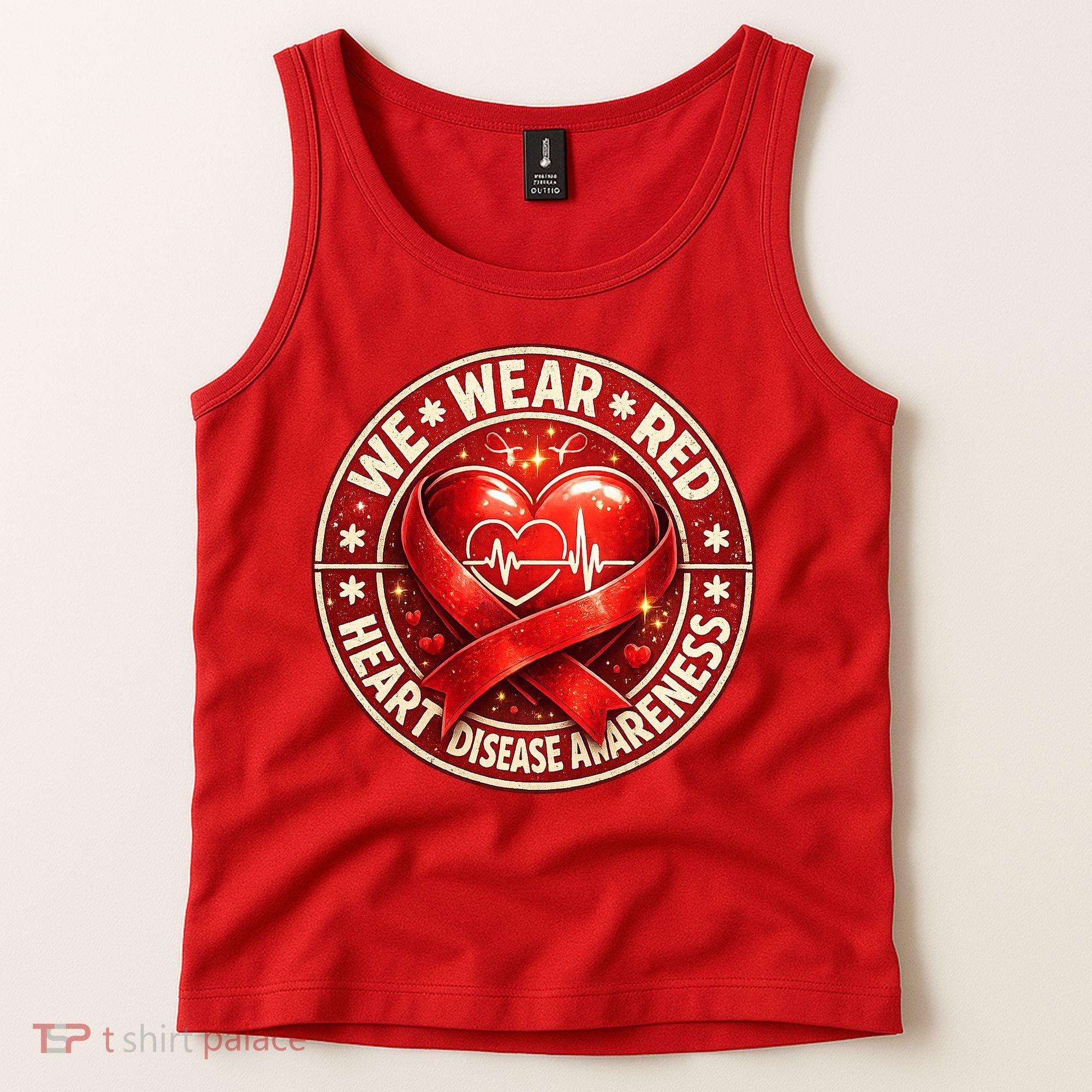 Heart Disease We Wear Red CHD Awareness Tank Top