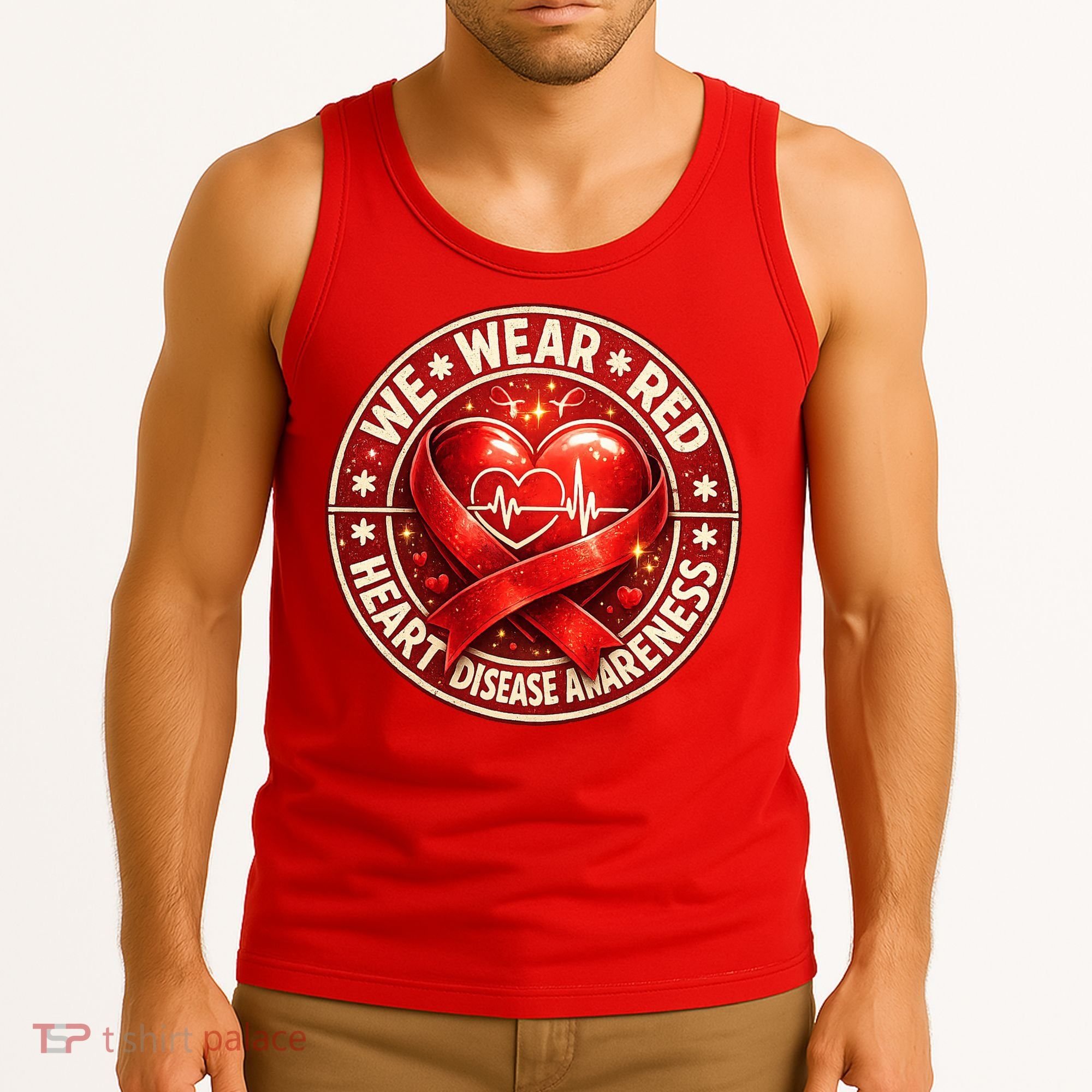 Heart Disease We Wear Red CHD Awareness Tank Top