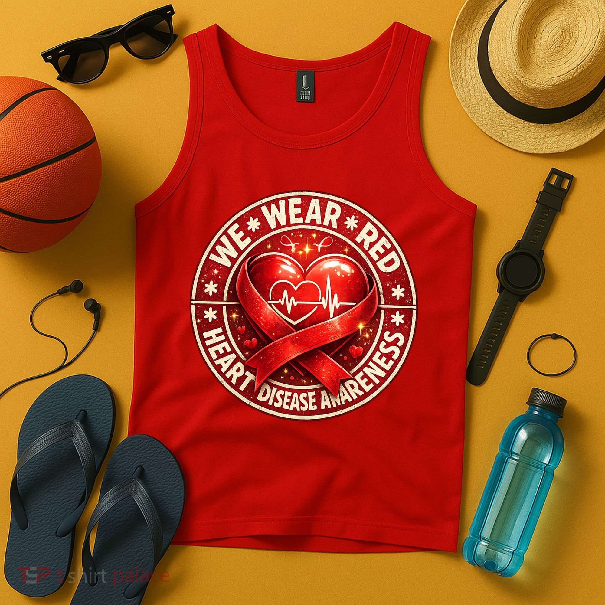 Heart Disease We Wear Red CHD Awareness Tank Top