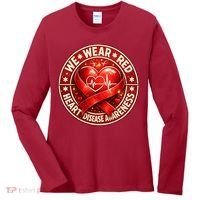 Heart Disease We Wear Red CHD Awareness Women's Long Sleeve Shirt thumb 0