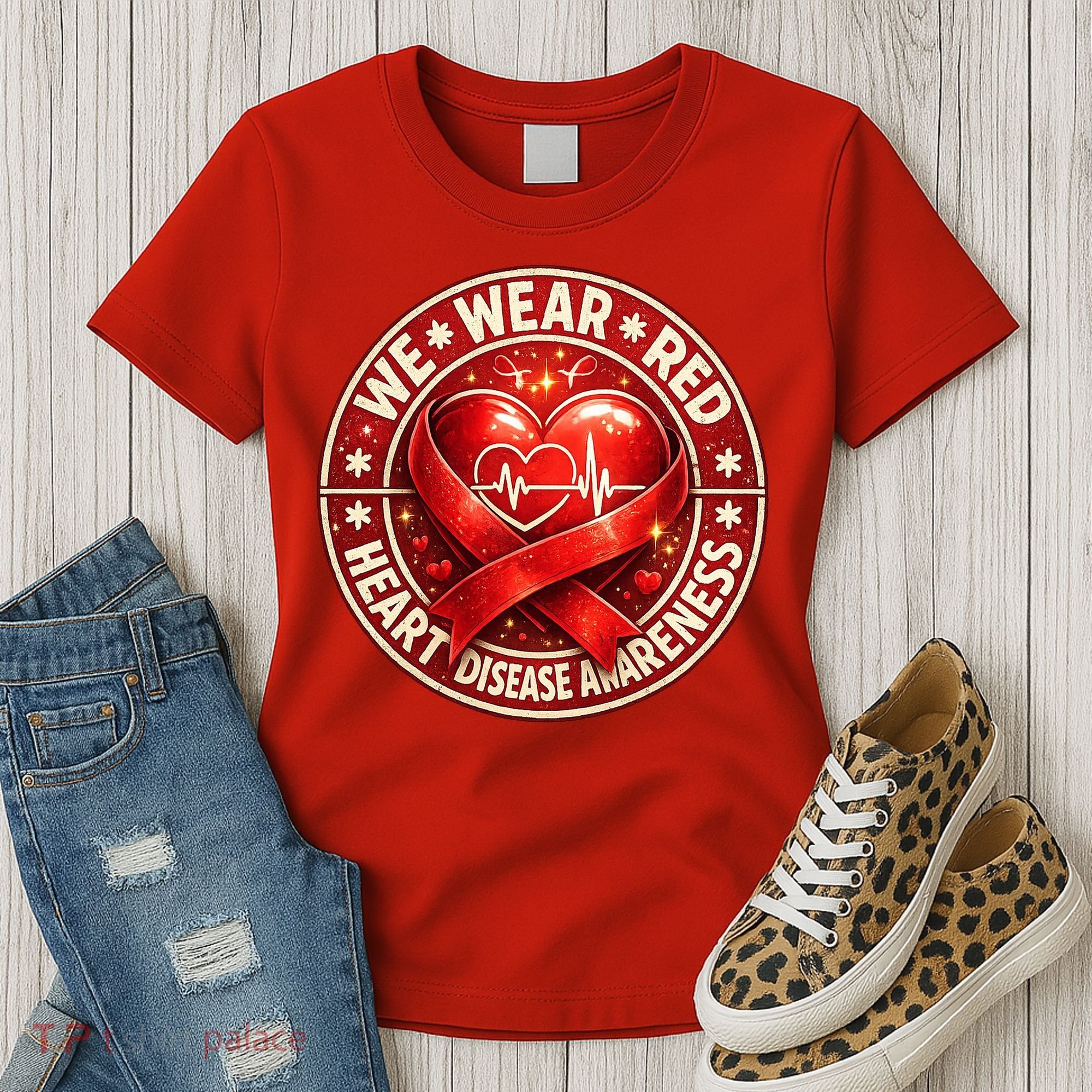 Heart Disease We Wear Red CHD Awareness Women's T-Shirt