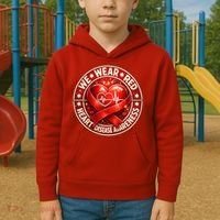 Heart Disease We Wear Red CHD Awareness Kids Hoodie thumb 2