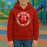 Heart Disease We Wear Red CHD Awareness Kids Hoodie thumb 3