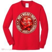 Heart Disease We Wear Red CHD Awareness Kids Long Sleeve Shirt thumb 0