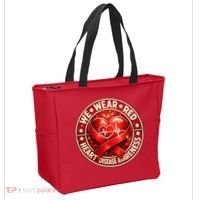 Heart Disease We Wear Red CHD Awareness Tote Bag thumb 2