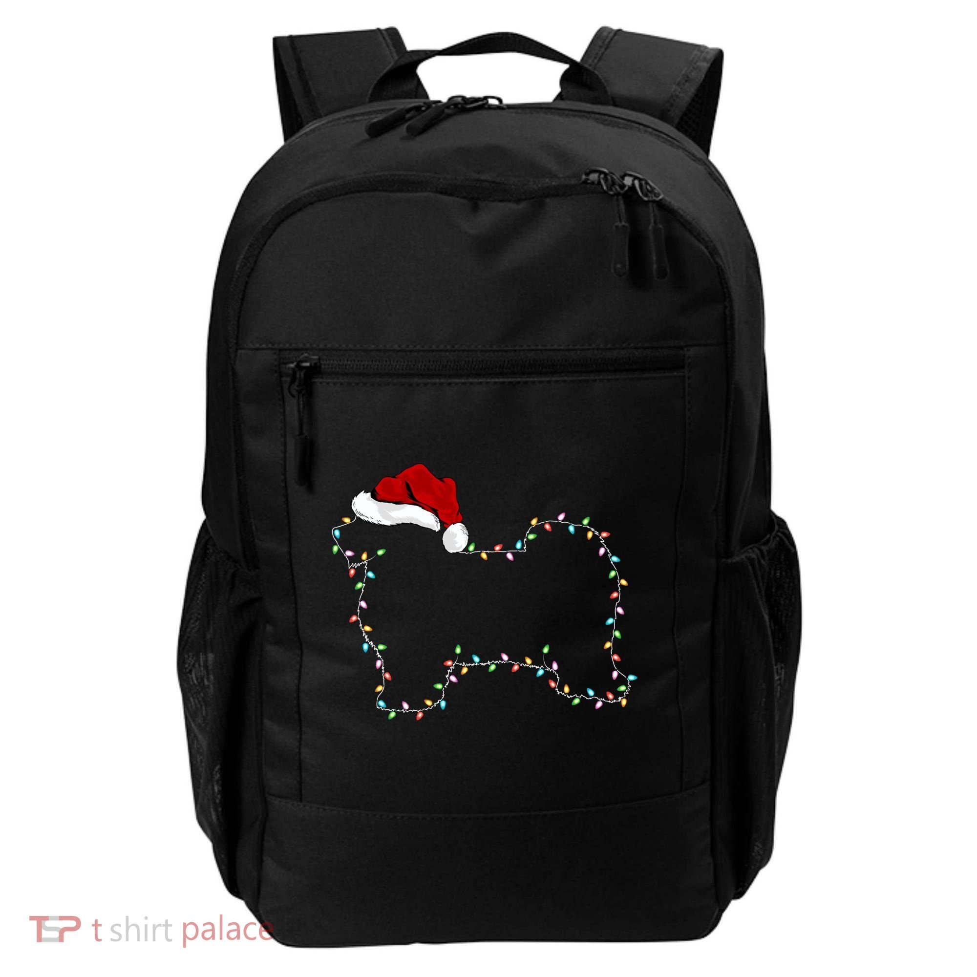 Havanese Dog Xmas Lighting Santa Hat Havanese Christmas Gift Backpack