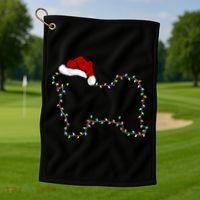 Havanese Dog Xmas Lighting Santa Hat Havanese Christmas Gift Golf Towel thumb 1