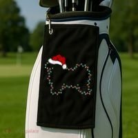 Havanese Dog Xmas Lighting Santa Hat Havanese Christmas Gift Golf Towel thumb 2