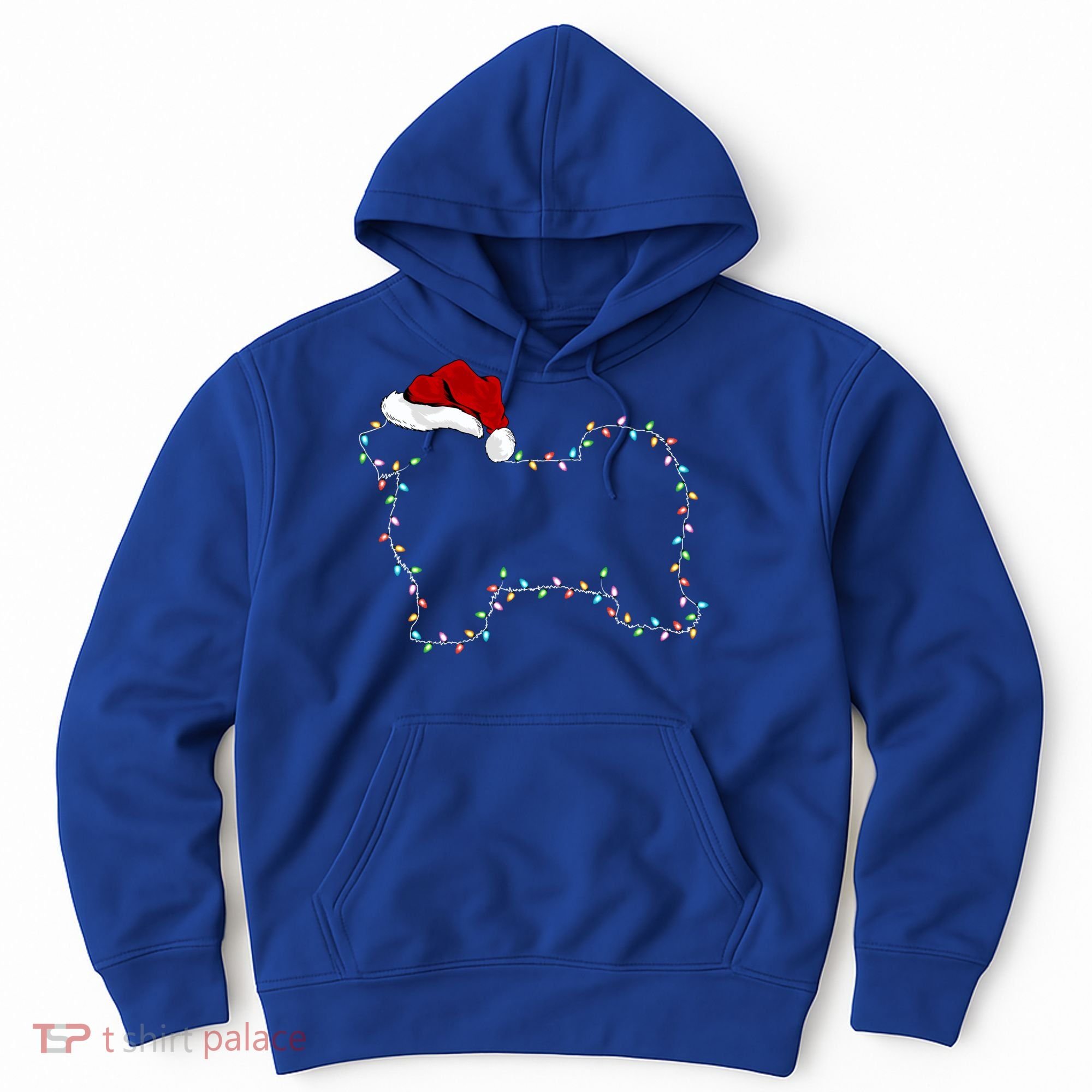 Havanese Dog Xmas Lighting Santa Hat Havanese Christmas Gift Hoodie