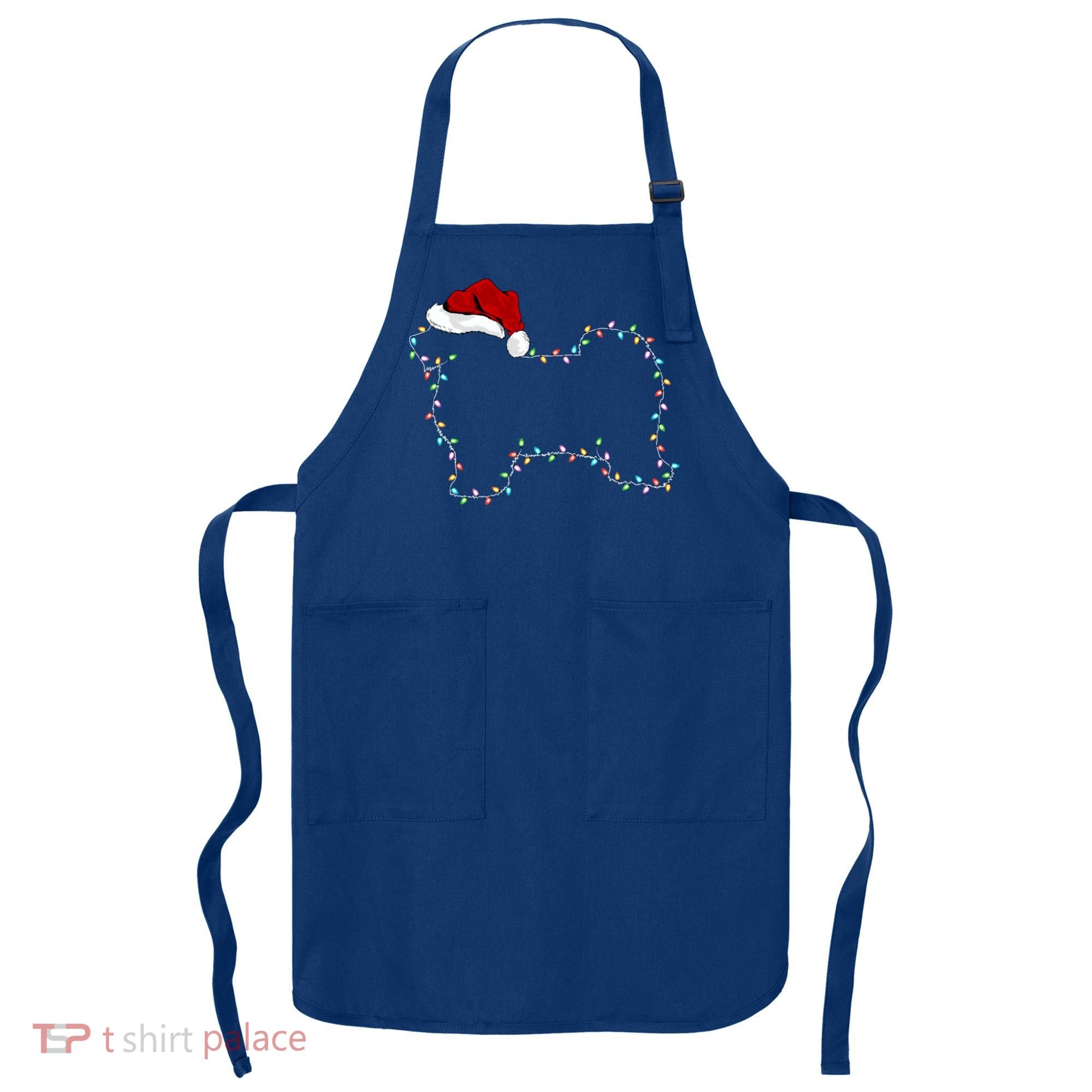 Havanese Dog Xmas Lighting Santa Hat Havanese Christmas Gift Apron