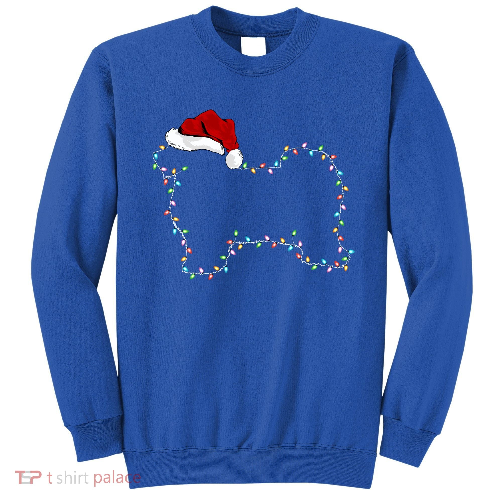 Havanese Dog Xmas Lighting Santa Hat Havanese Christmas Gift Sweatshirt