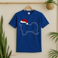 Havanese Dog Xmas Lighting Santa Hat Havanese Christmas Gift T-Shirt thumb 2