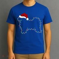 Havanese Dog Xmas Lighting Santa Hat Havanese Christmas Gift T-Shirt thumb 3