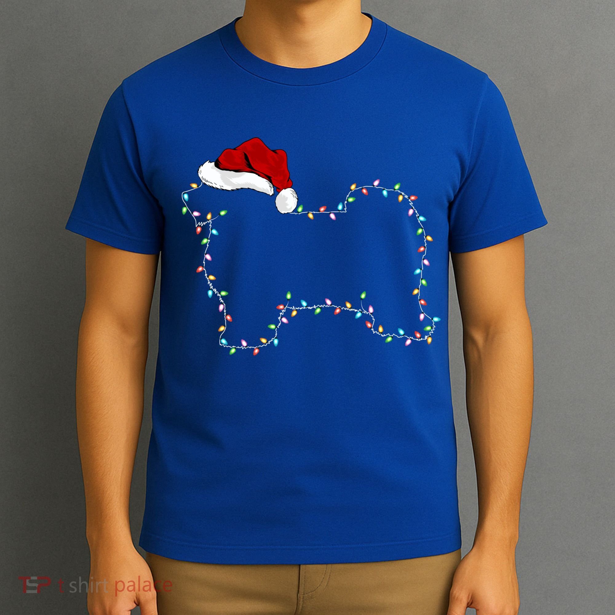 Havanese Dog Xmas Lighting Santa Hat Havanese Christmas Gift T-Shirt