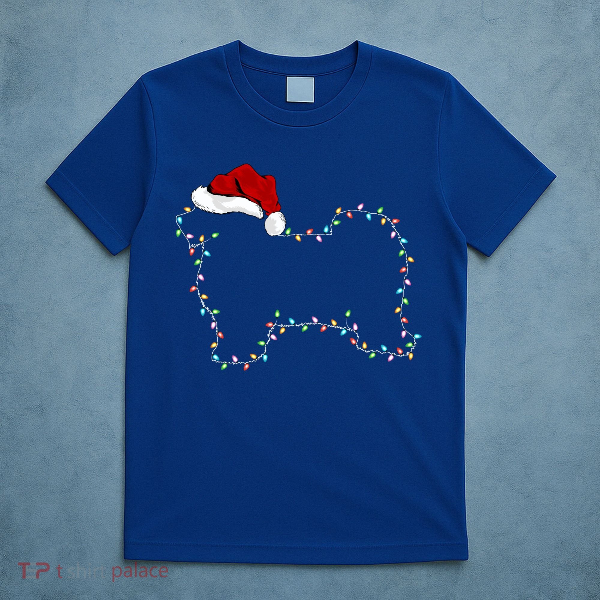 Havanese Dog Xmas Lighting Santa Hat Havanese Christmas Gift T-Shirt