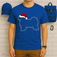 Havanese Dog Xmas Lighting Santa Hat Havanese Christmas Gift T-Shirt thumb 6
