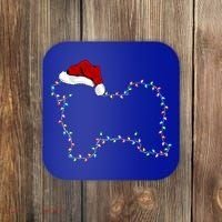 Havanese Dog Xmas Lighting Santa Hat Havanese Christmas Gift Coaster thumb 0