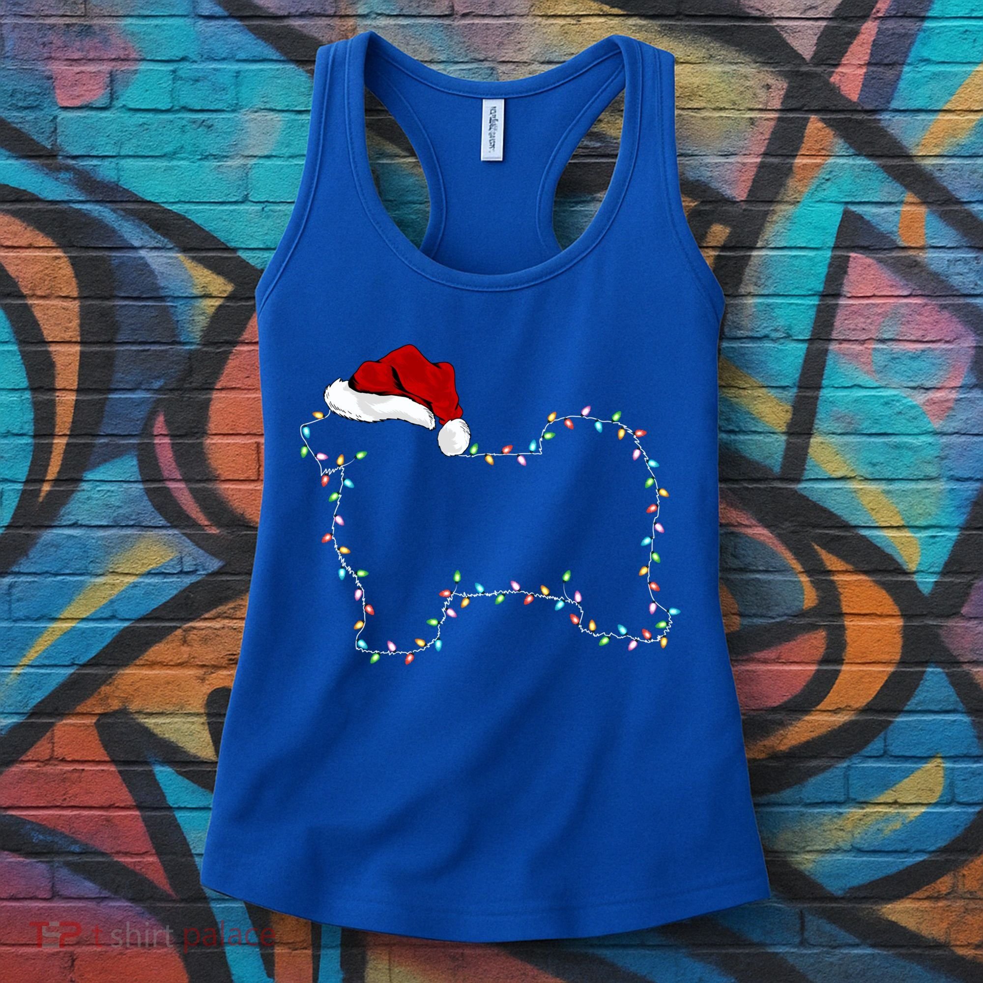 Havanese Dog Xmas Lighting Santa Hat Havanese Christmas Gift Women's Tank Top