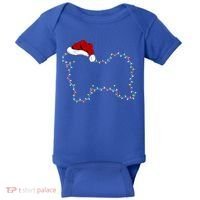 Havanese Dog Xmas Lighting Santa Hat Havanese Christmas Gift Baby Bodysuit thumb 0