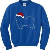Havanese Dog Xmas Lighting Santa Hat Havanese Christmas Gift Kids Sweatshirt thumb 0