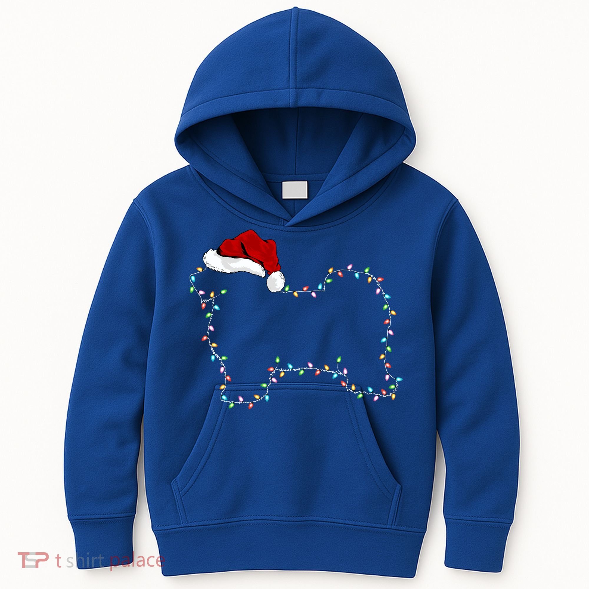 Havanese Dog Xmas Lighting Santa Hat Havanese Christmas Gift Kids Hoodie