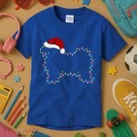 Havanese Dog Xmas Lighting Santa Hat Havanese Christmas Gift Kids T-Shirt thumb 3