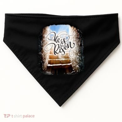 He Has Risen Jesus Christ Tomb USA-Made Doggie Bandana