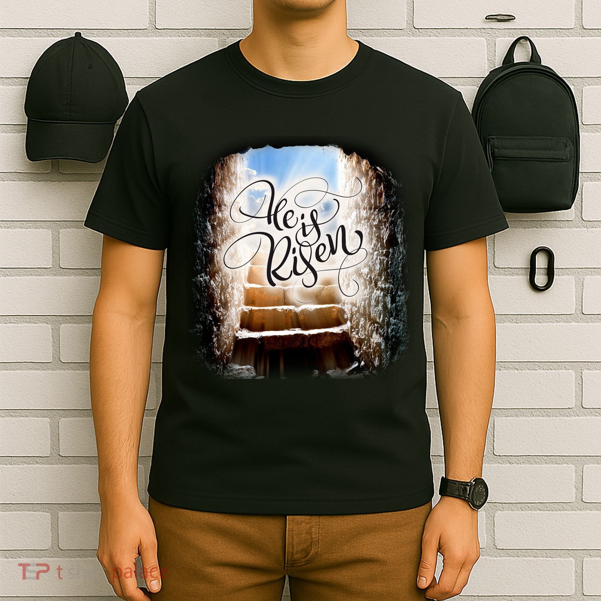 He Has Risen Jesus Christ Tomb T-Shirt