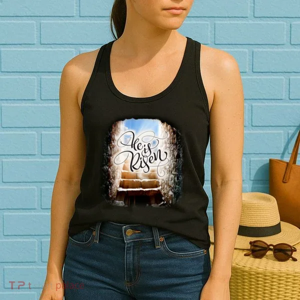 He Has Risen Jesus Christ Tomb Women's Tank Top