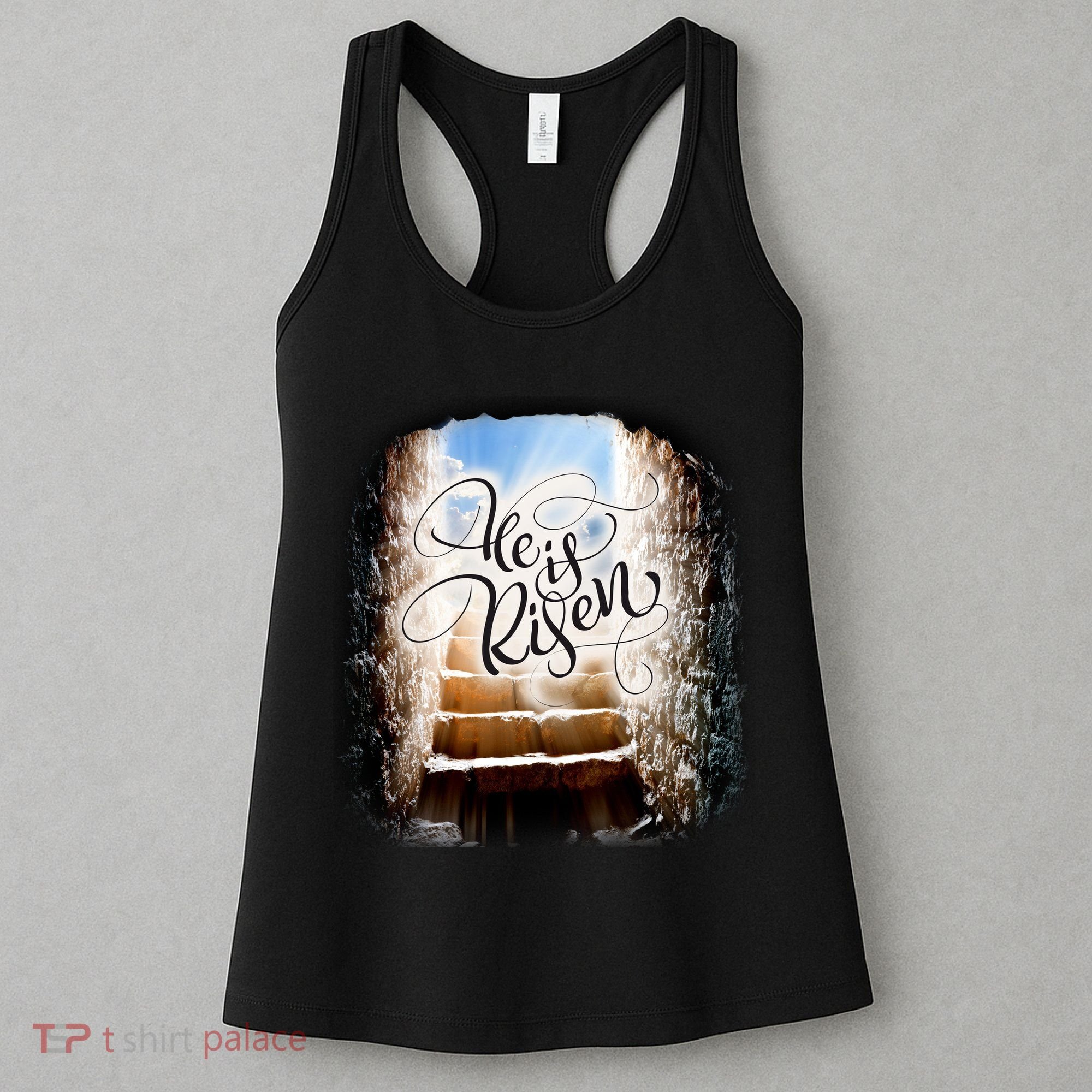 He Has Risen Jesus Christ Tomb Women's Tank Top