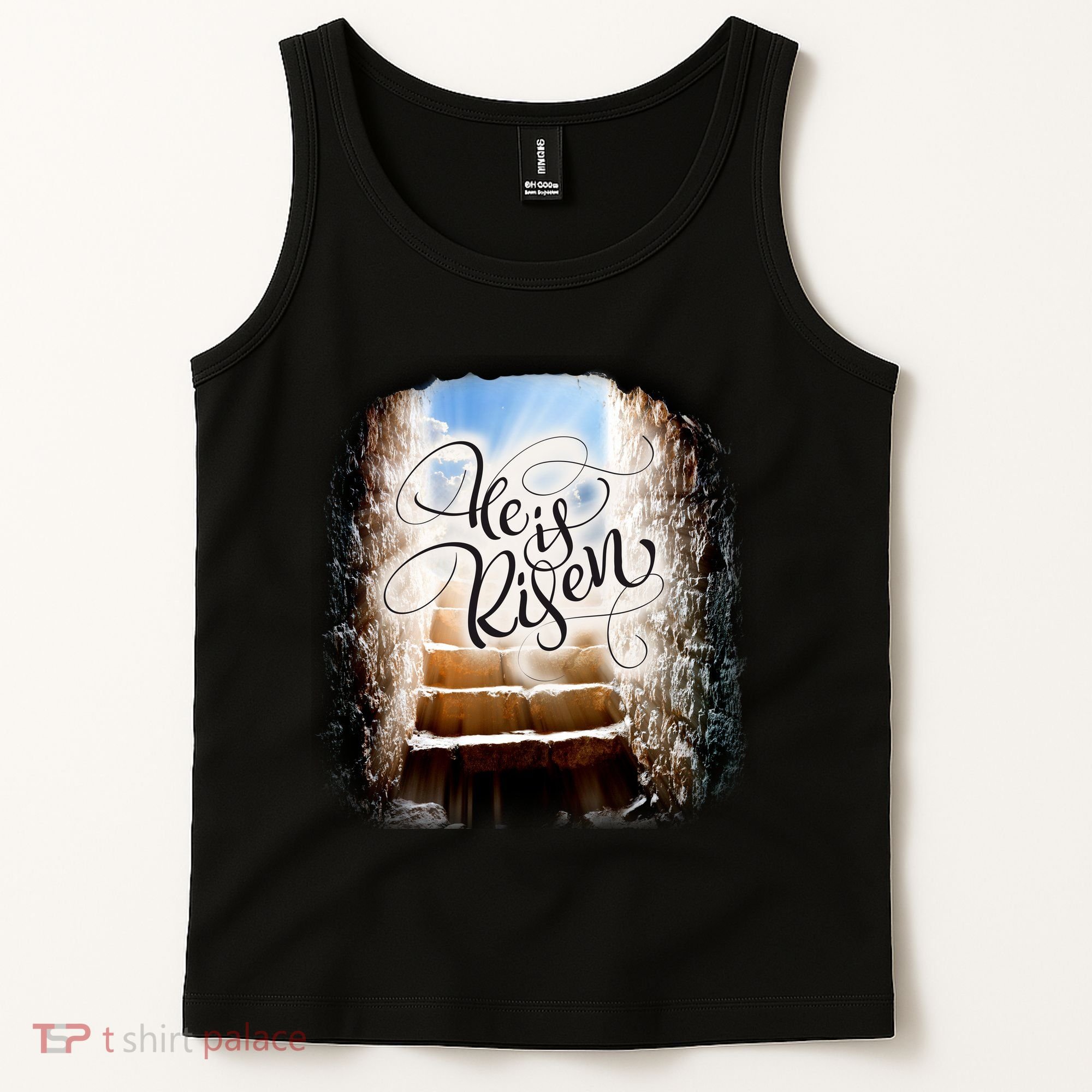 He Has Risen Jesus Christ Tomb Tank Top