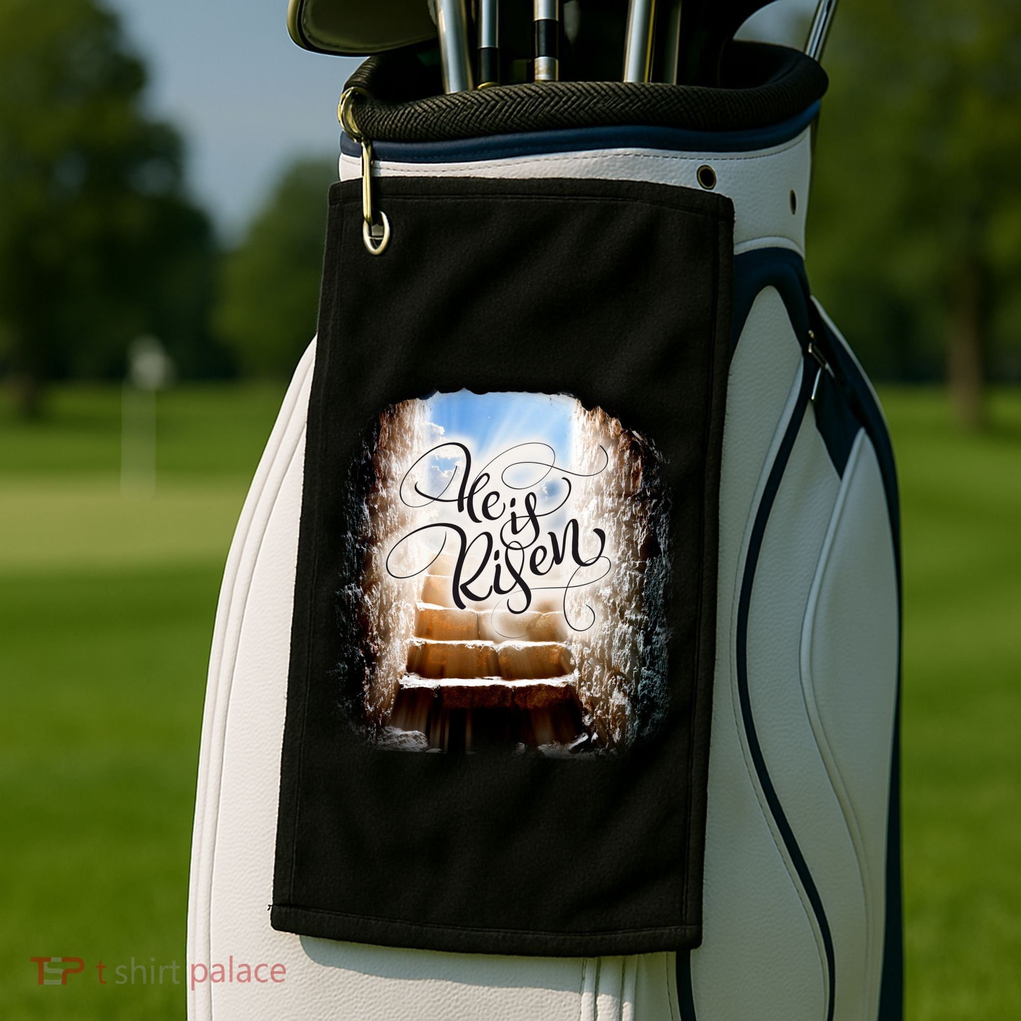 He Has Risen Jesus Christ Tomb Golf Towel
