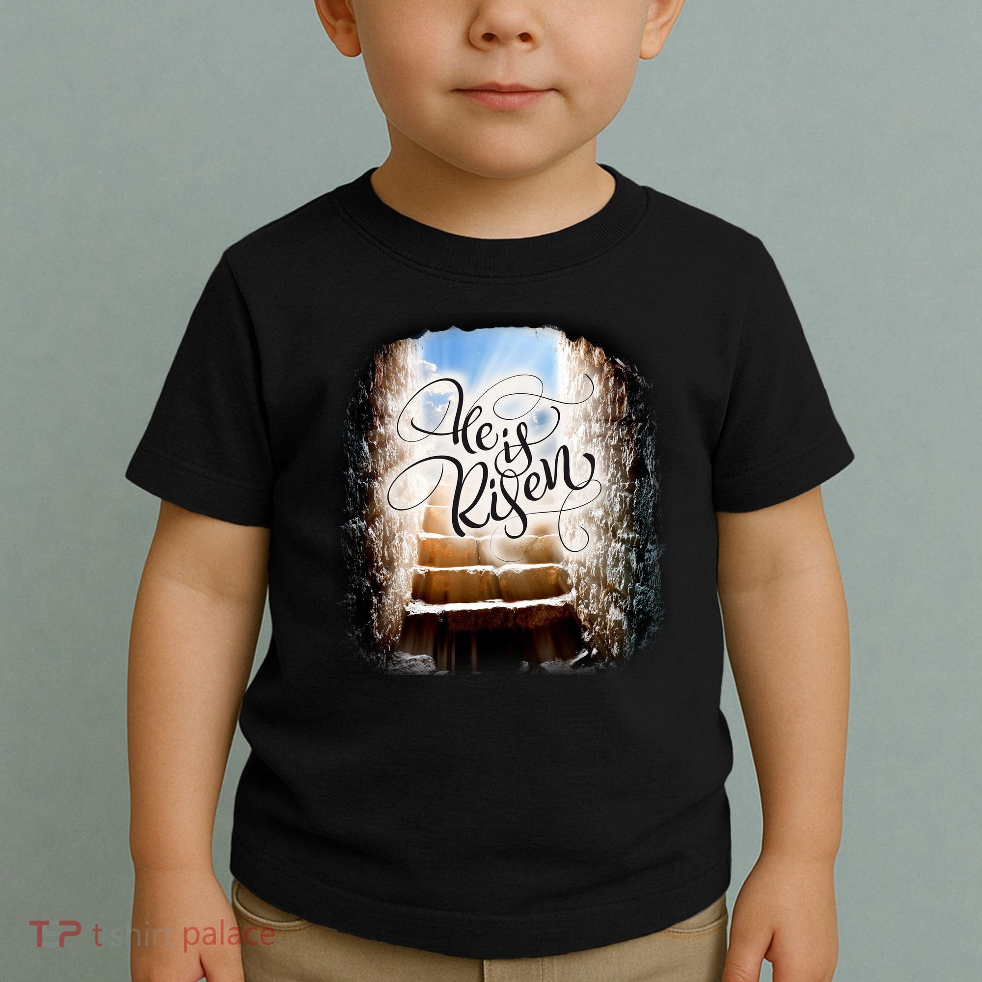 He Has Risen Jesus Christ Tomb Toddler T-Shirt
