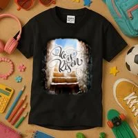 He Has Risen Jesus Christ Tomb Kids T-Shirt thumb 3
