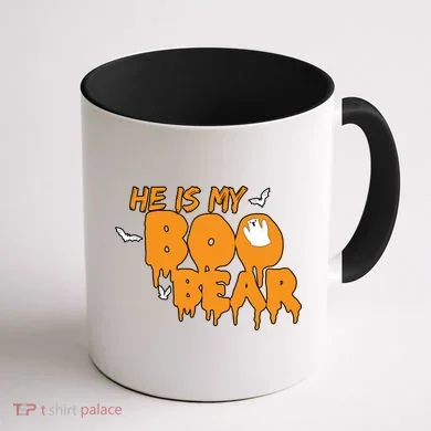 He Is My Boo Bear Coffee Mug back