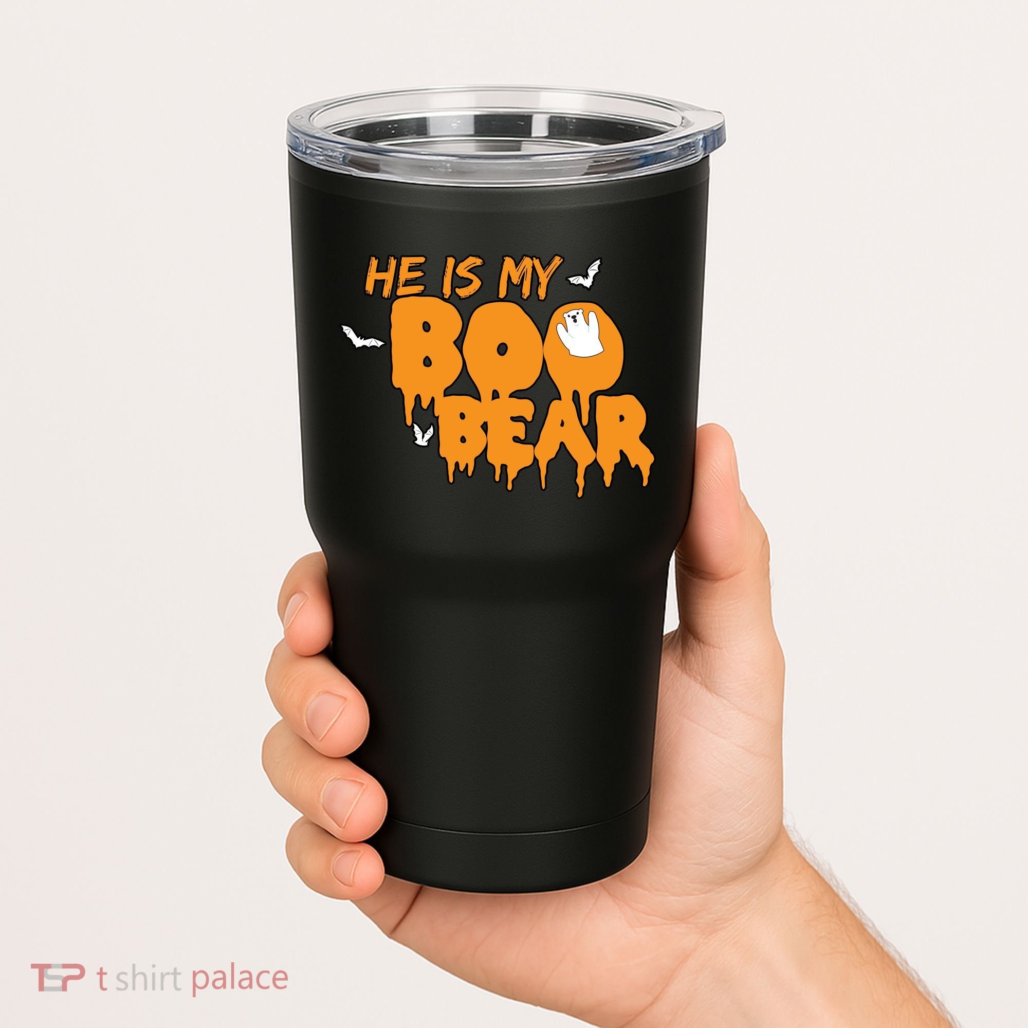 He Is My Boo Bear Tumbler