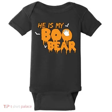 He Is My Boo Bear Baby Bodysuit