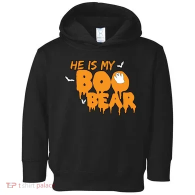 He Is My Boo Bear Toddler Hoodie